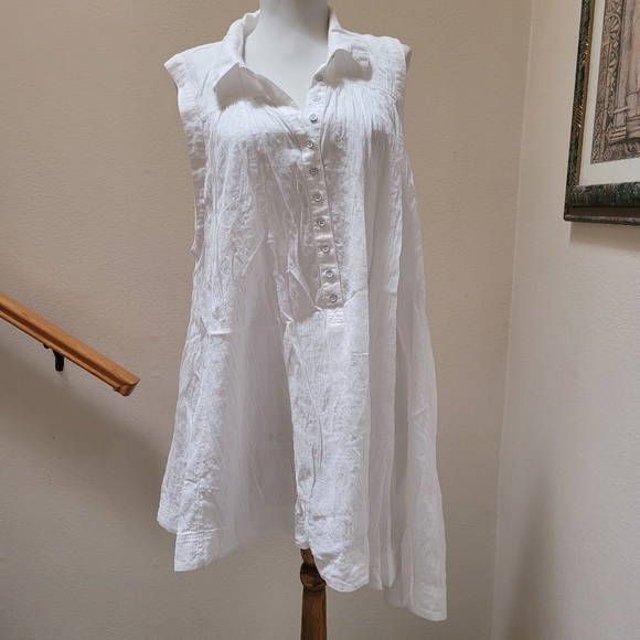 Free people white tunic tank top size S - Picture 2 of 11